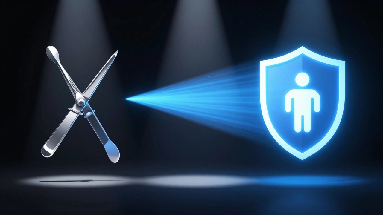 Abstract symbols representing surgery, radiation, and immunotherapy.