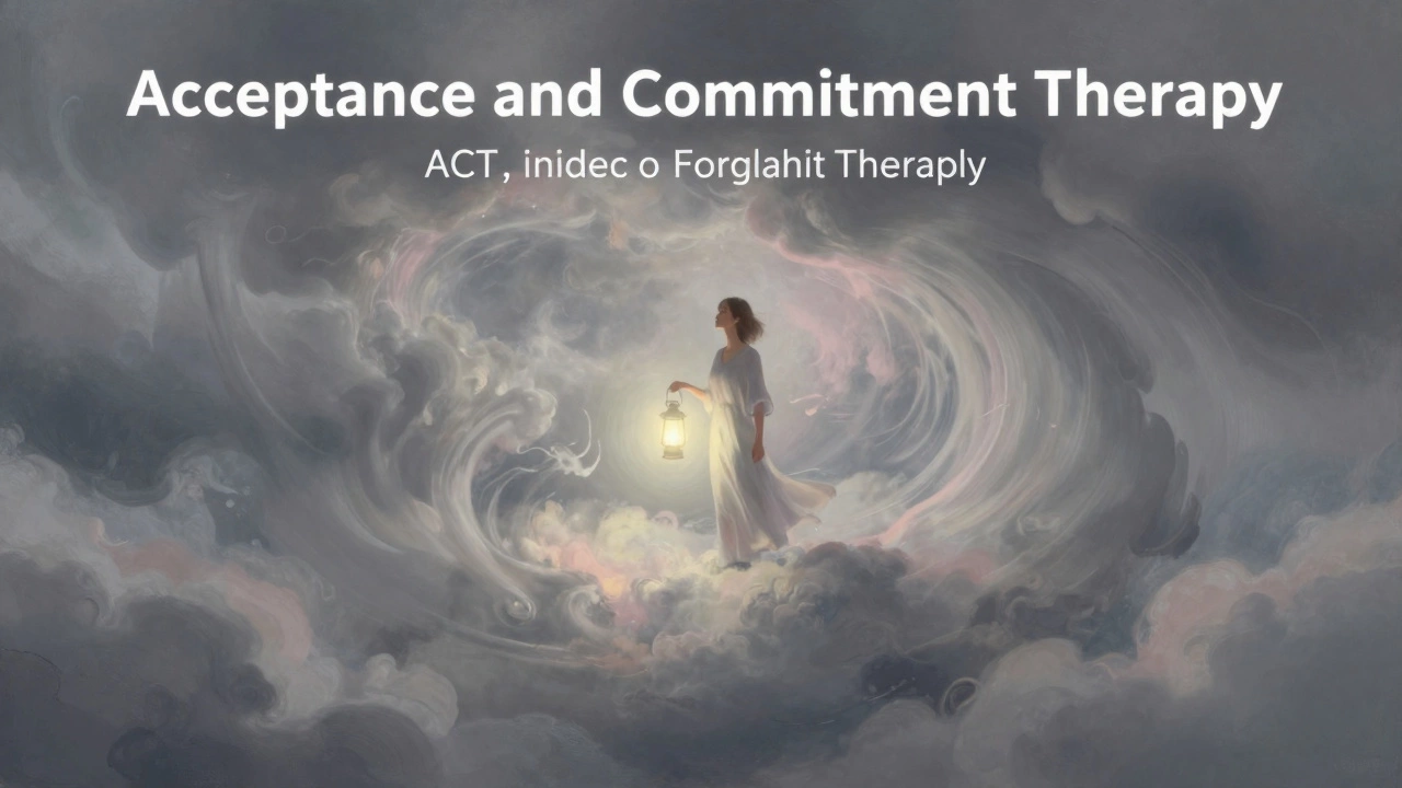 Person holding a lantern in a storm, representing ACT and mindfulness