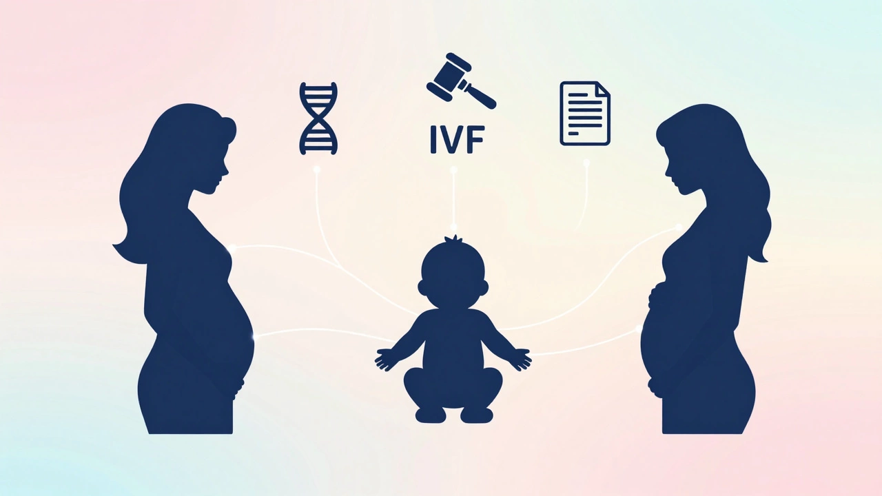 Conceptual graphic showing three types of motherhood roles