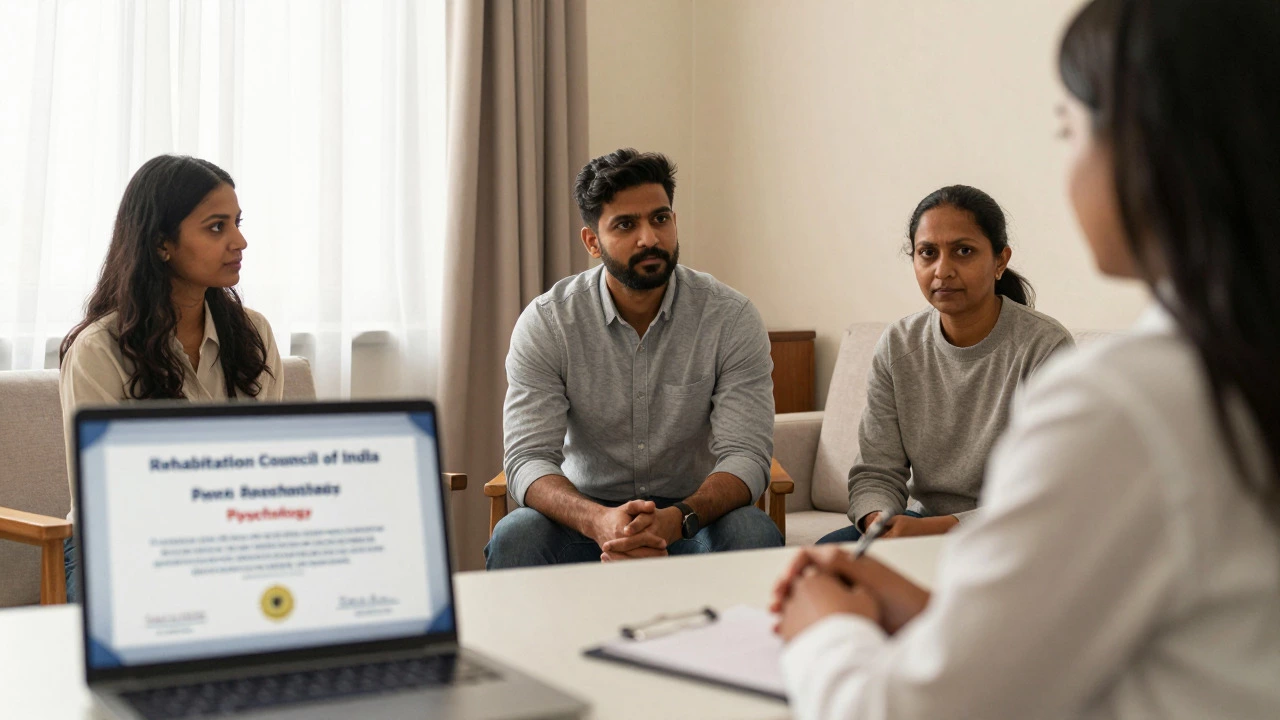 Indian client consulting a professional in a warm office setting
