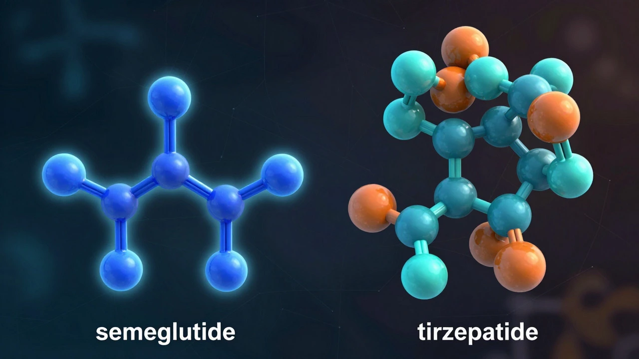 Abstract 3D illustration comparing single and dual molecular structures