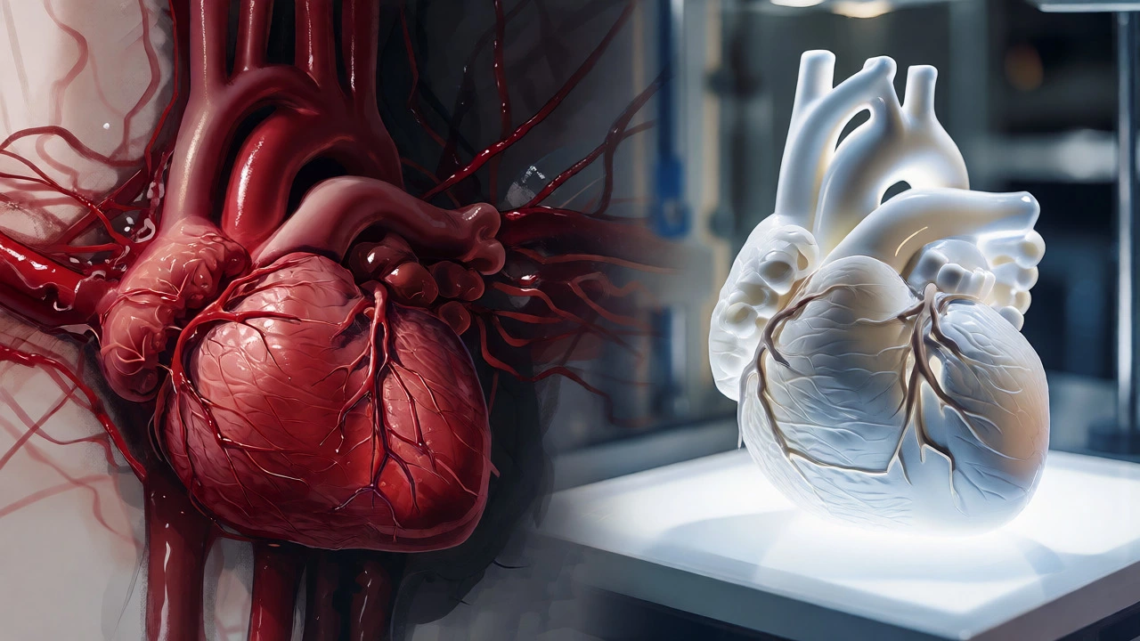 Comparison of scarred heart tissue and 3D printed surgical models